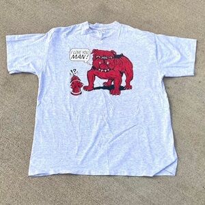 T-Shirt with Red Bulldog Print